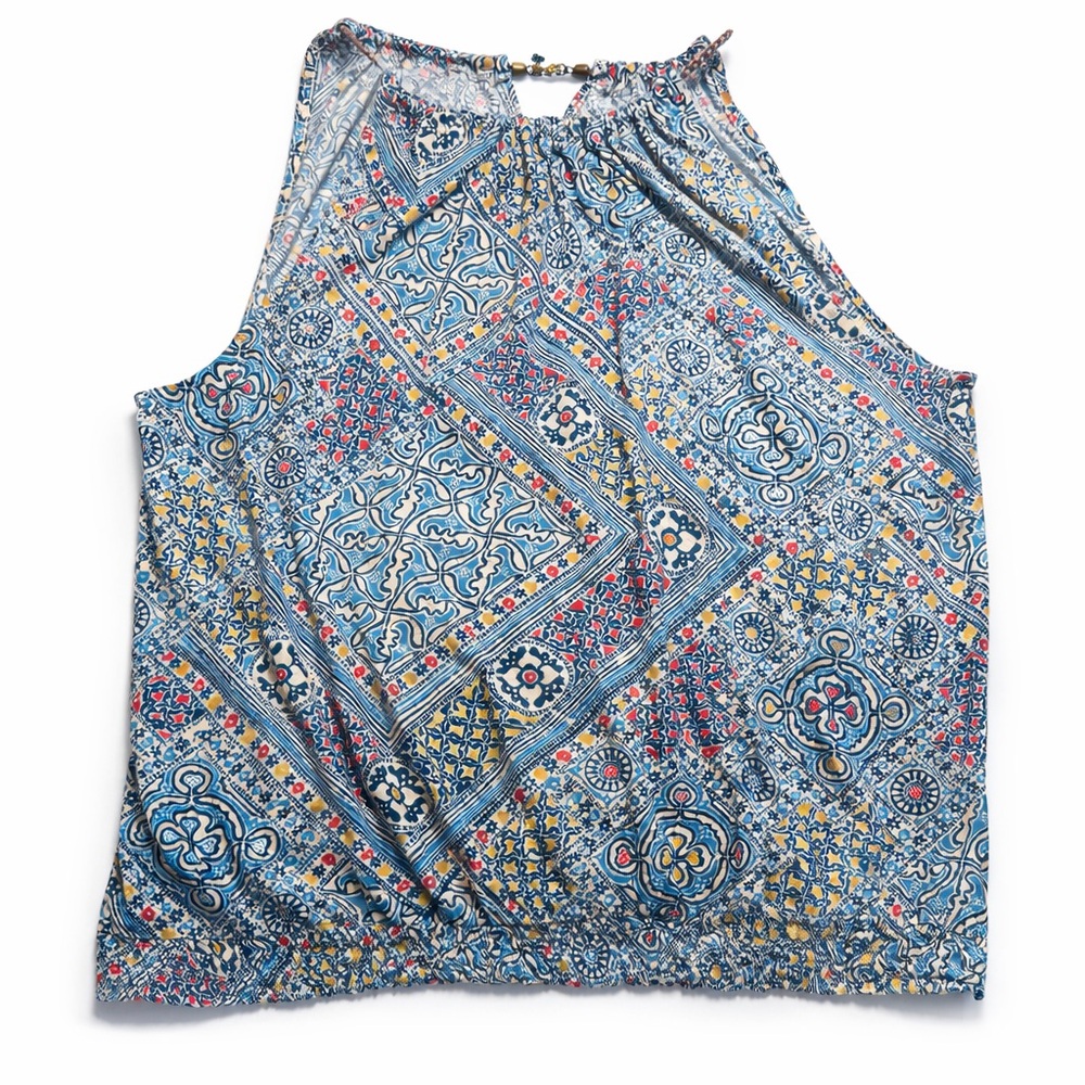 Chaps Denim‎ Sleeveless Boho Print Top XL Cotton